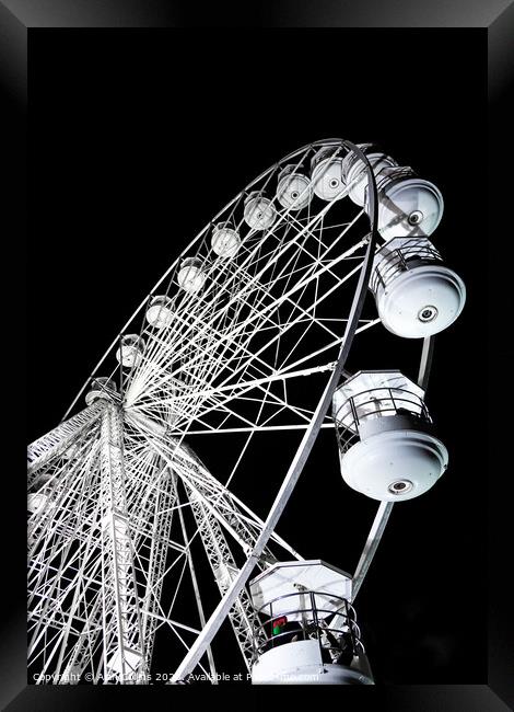 Christmas Observation wheel, Lincoln Framed Print by Alan Collins