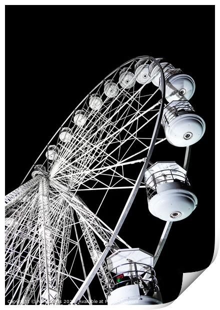 Christmas Observation wheel, Lincoln Print by Alan Collins