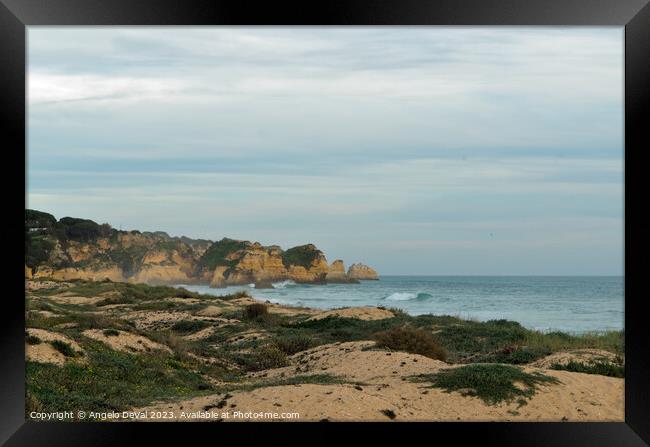 The Majestic Carvoeiro Beach Dunes Framed Print by Angelo DeVal