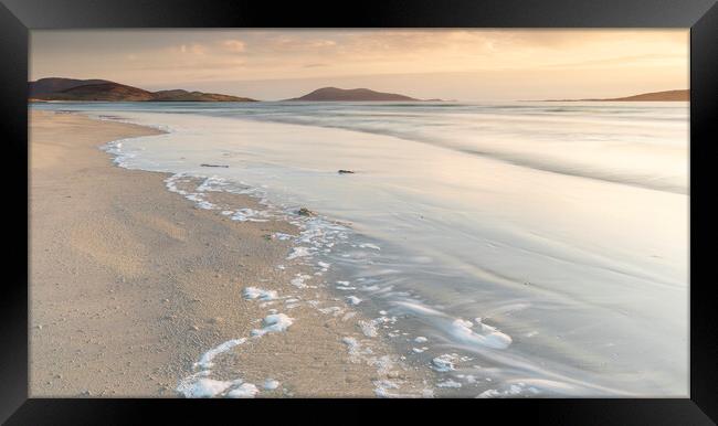 Sunset on Luskentyre Beach Framed Print by Richard Armstrong