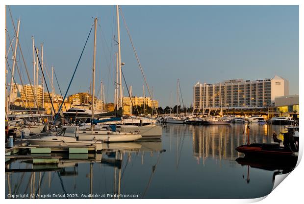 Vilamoura Marina at the End of the Day Print by Angelo DeVal
