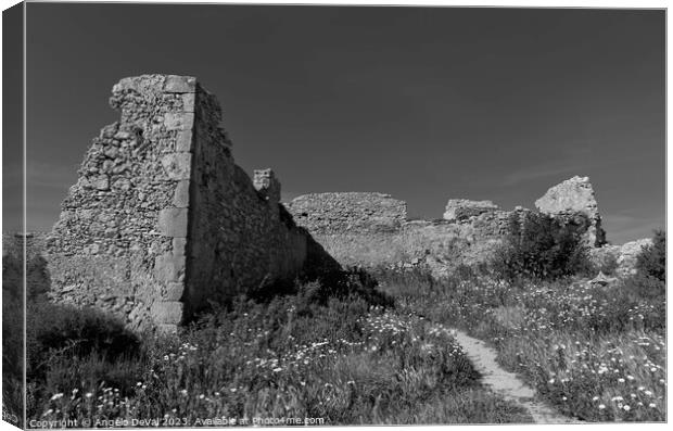 Almadena Fort Ruins in Salema - Algarve Canvas Print by Angelo DeVal