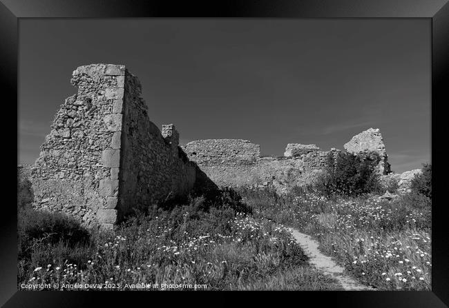 Almadena Fort Ruins in Salema - Algarve Framed Print by Angelo DeVal