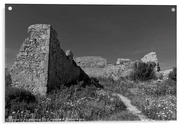 Almadena Fort Ruins in Salema - Algarve Acrylic by Angelo DeVal