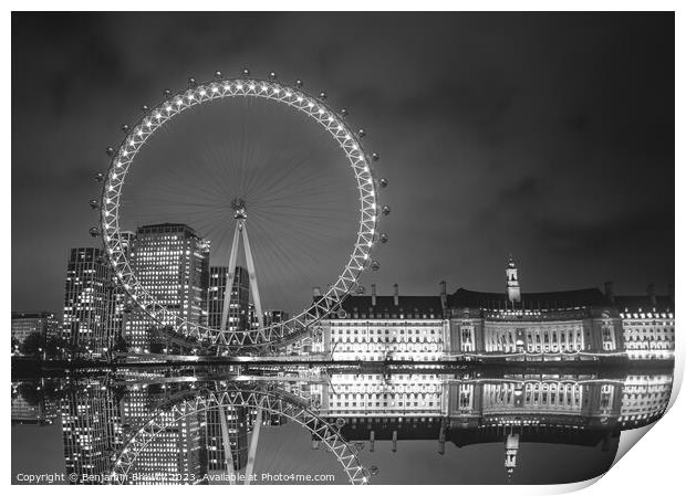London Eye  Print by Benjamin Brewty