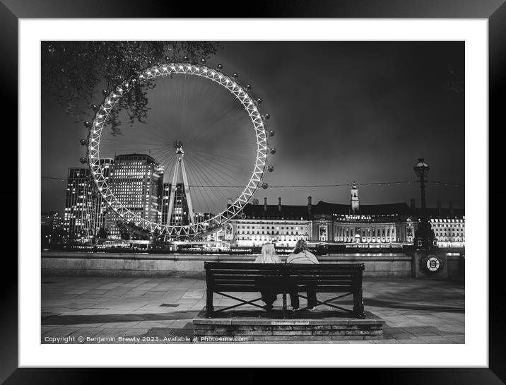 London Eye Street Photography / Long Exposure  Framed Mounted Print by Benjamin Brewty