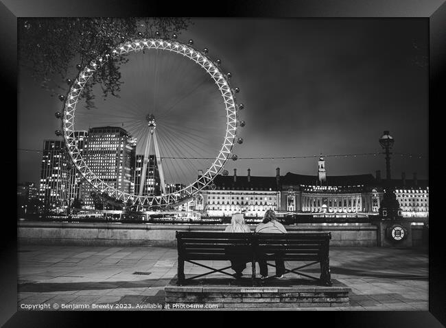 London Eye Street Photography / Long Exposure  Framed Print by Benjamin Brewty