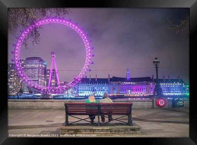 London Eye Street Photography Framed Print by Benjamin Brewty