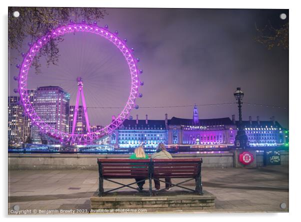 London Eye Street Photography Acrylic by Benjamin Brewty