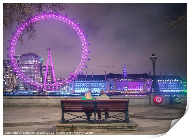 London Eye Street Photography Print by Benjamin Brewty