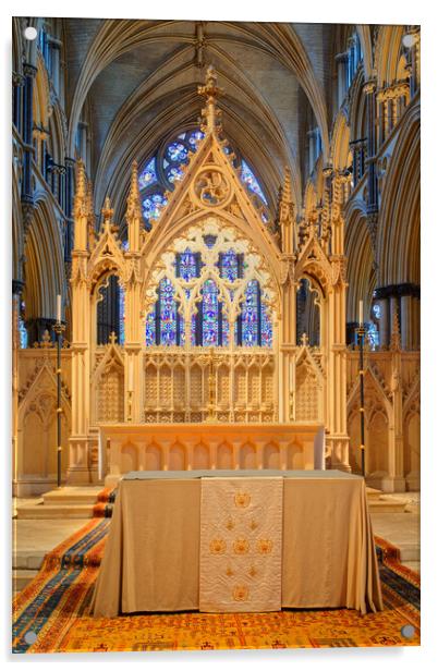Lincoln Cathedral Altar Acrylic by Darren Galpin