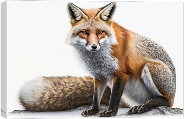 illustration of a red fox. Ai generated. Canvas Print by Joaquin Corbalan