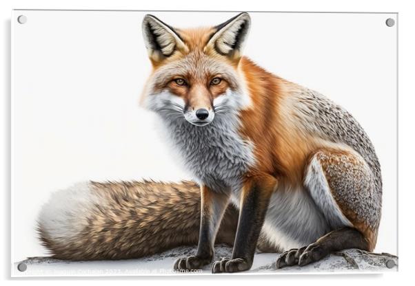 illustration of a red fox. Ai generated. Acrylic by Joaquin Corbalan