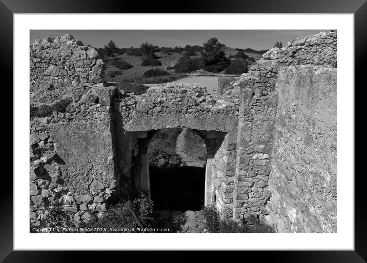 Almadena Fort Ruins Gate in Salema - Algarve Framed Mounted Print by Angelo DeVal