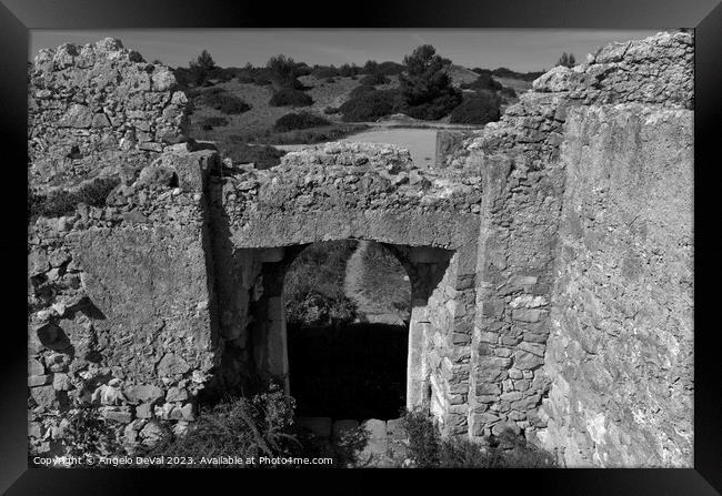 Almadena Fort Ruins Gate in Salema - Algarve Framed Print by Angelo DeVal