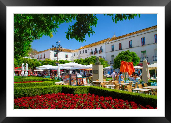  Orange Square  Marbella Framed Mounted Print by Alison Chambers