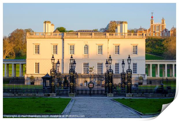Majestic Queens House Print by Paul Chambers