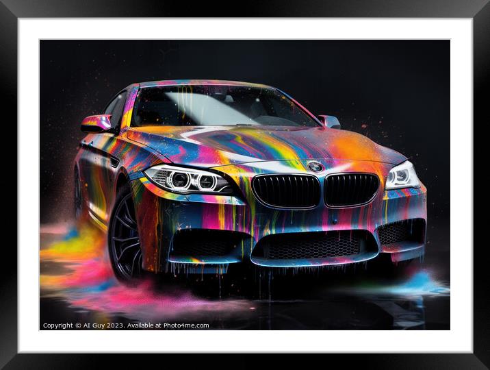 BMW Paint Splash  Framed Mounted Print by Craig Doogan Digital Art