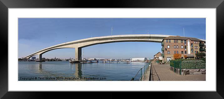 Itchen Bridge Panorama Southampton Framed Mounted Print by Terri Waters