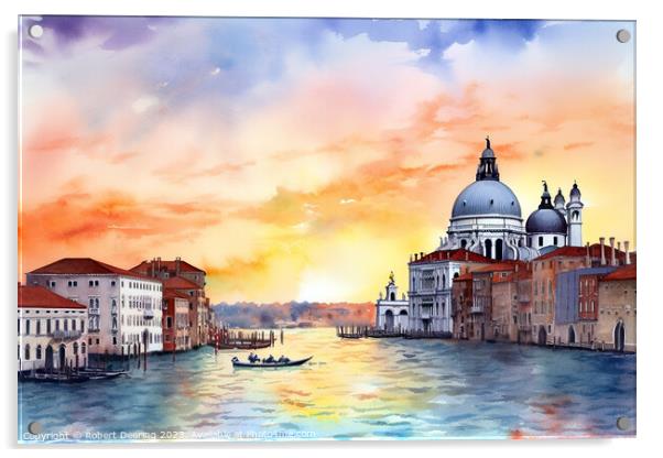 Basilaica Santa Maria Della Salute Venice Acrylic by Robert Deering