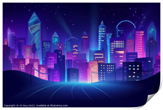 Cityscape Blues Print by Craig Doogan Digital Art