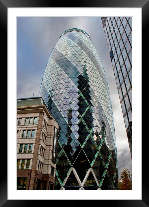 30 St Mary Axe The Gherkin London England UK Framed Mounted Print by Andy Evans Photos