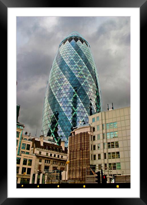 30 St Mary Axe The Gherkin London England United Kingdom Framed Mounted Print by Andy Evans Photos