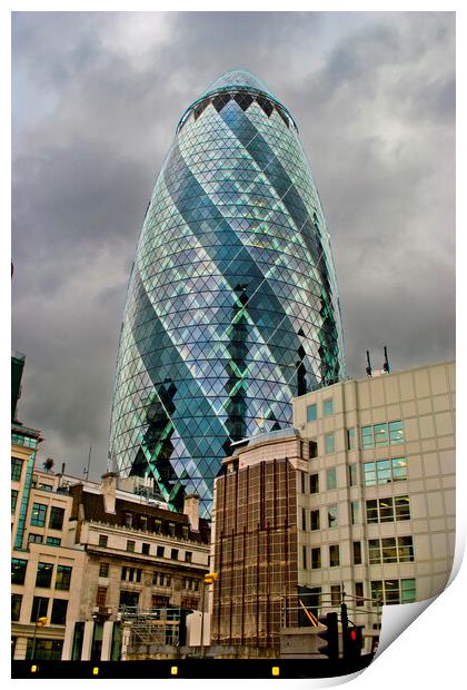 30 St Mary Axe The Gherkin London England United Kingdom Print by Andy Evans Photos