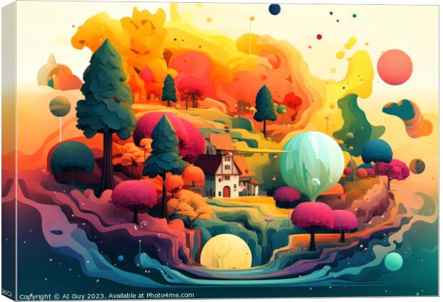 Colourful Abstract Land Canvas Print by Craig Doogan Digital Art
