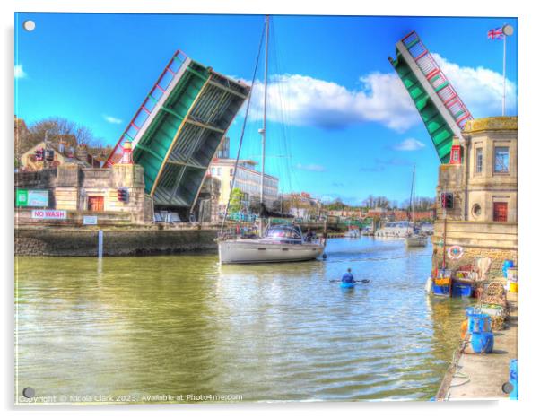 Majestic Weymouth Town Bridge Acrylic by Nicola Clark