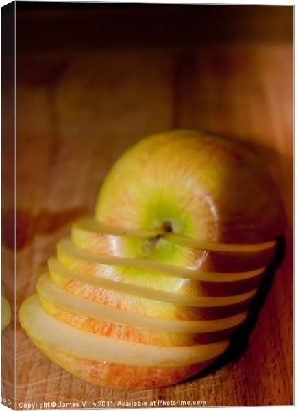 Sliced Apple Canvas Print by James Mills