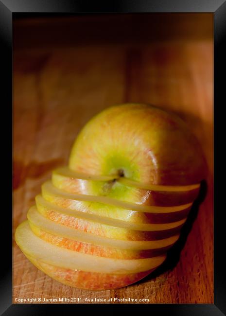 Sliced Apple Framed Print by James Mills