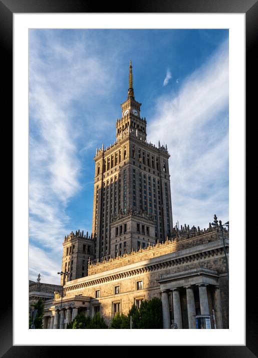 Palace of Culture and Science at Sunset in Warsaw Framed Mounted Print by Artur Bogacki
