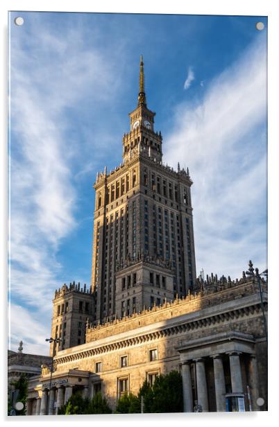 Palace of Culture and Science at Sunset in Warsaw Acrylic by Artur Bogacki