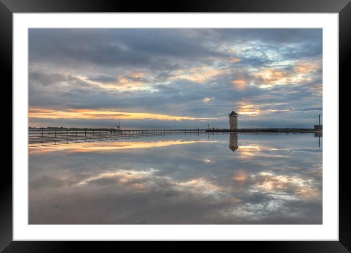 Cloudscape reflections over Batemans Tower Brightlingsea.  Framed Mounted Print by Tony lopez