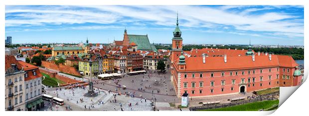 Panorama of Old Town in City of Warsaw Print by Artur Bogacki