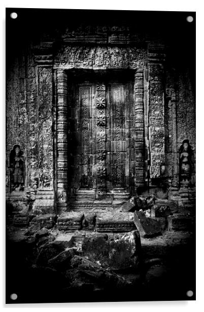 Blind Door In Forgotten Temple Ruins Acrylic by Artur Bogacki