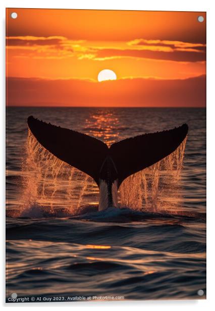 Whale Tail Breach Acrylic by Craig Doogan Digital Art