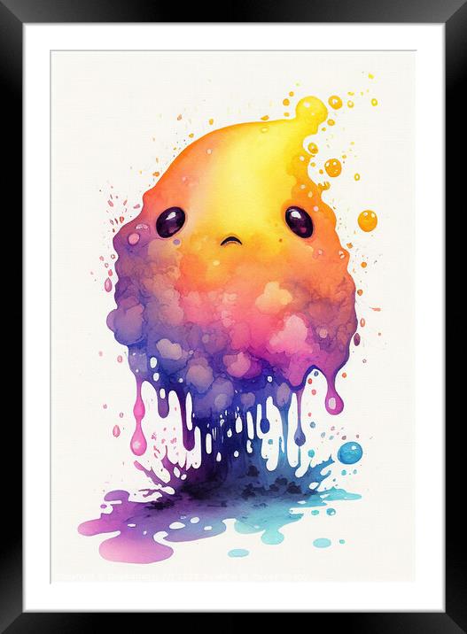 Bob, the watercolor blob Framed Mounted Print by Delphimages Art