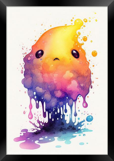 Bob, the watercolor blob Framed Print by Delphimages Art
