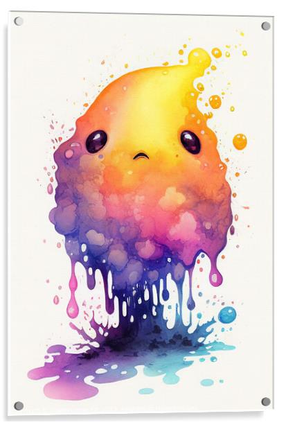 Bob, the watercolor blob Acrylic by Delphimages Art