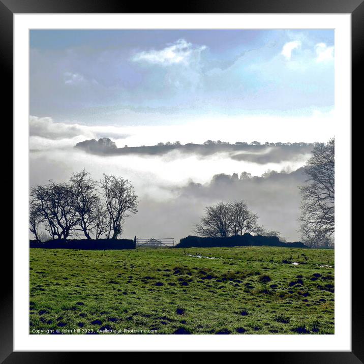 Above the Morning mist in Derbyshire. Framed Mounted Print by john hill
