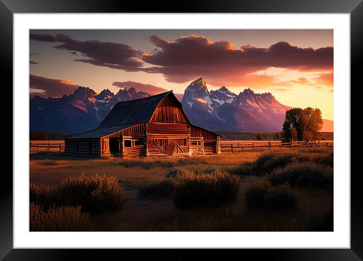 Moulton barn, Grand Teton National Park Framed Mounted Print by Delphimages Art