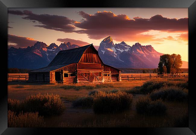 Moulton barn, Grand Teton National Park Framed Print by Delphimages Art