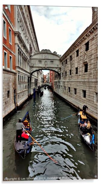 Bridge of sighs Venice  Acrylic by Les Schofield