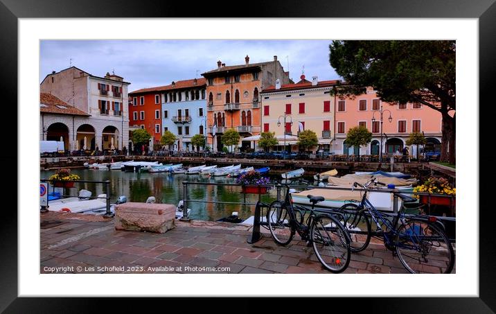 Serene Lake Garda View Framed Mounted Print by Les Schofield