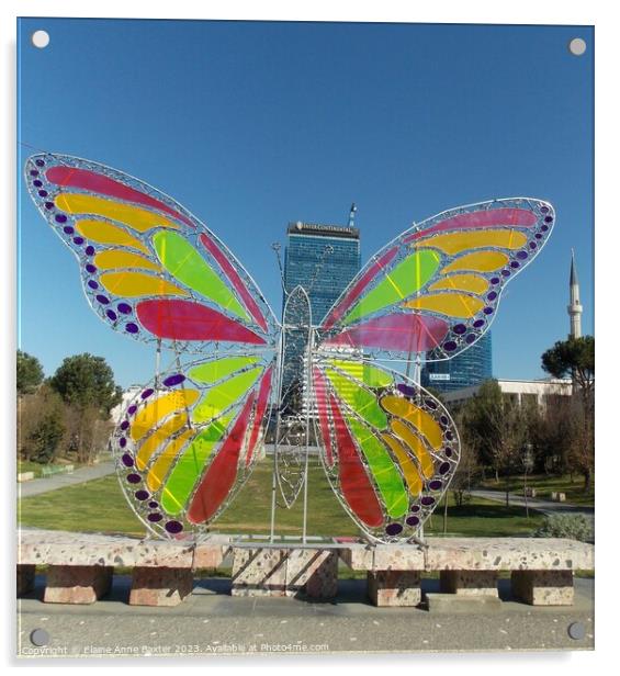 Stained Glass Butterfly Sculpture  Acrylic by Elaine Anne Baxter