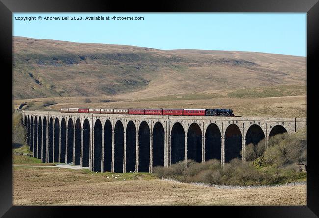 Steam Train Ribblehead Viaduct Framed Print by Andrew Bell
