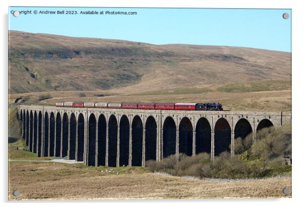 Steam Train Ribblehead Viaduct Acrylic by Andrew Bell