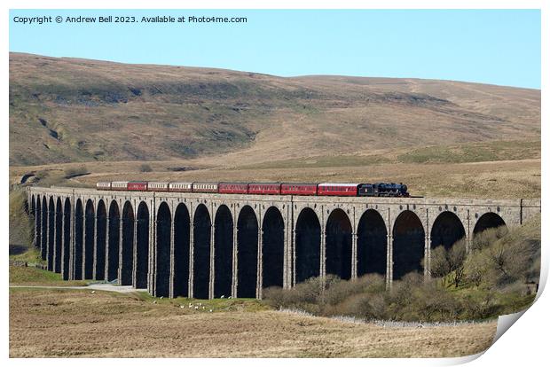 Steam Train Ribblehead Viaduct Print by Andrew Bell